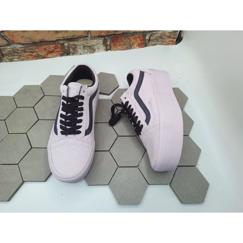 VANS Old Knool Stack Platform Lift Shoes Purple Black Stackform Women Sz 8 Knu